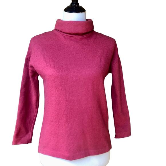 COS mock neck wool cotton blend sweater mauve/rose sz xs - Picture 1 of 5